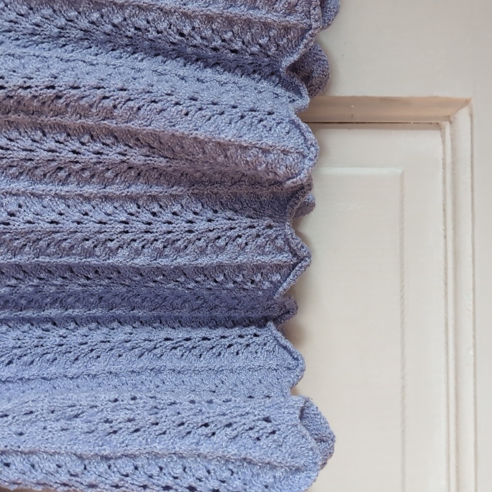 St. John Periwinkle Blue Ribbed 3/4 Sleeve Sweater - Picture 5 of 6